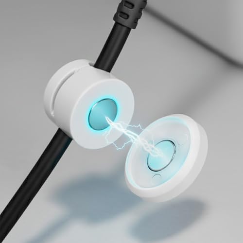 FICS Magnetic Cable Organizer Clips — 4PCS Adhesive Cord Holder for Desk, Wall, Car & Home Cable Management, White - color: FICS 4PCS Cable Organizer Cord Holder White