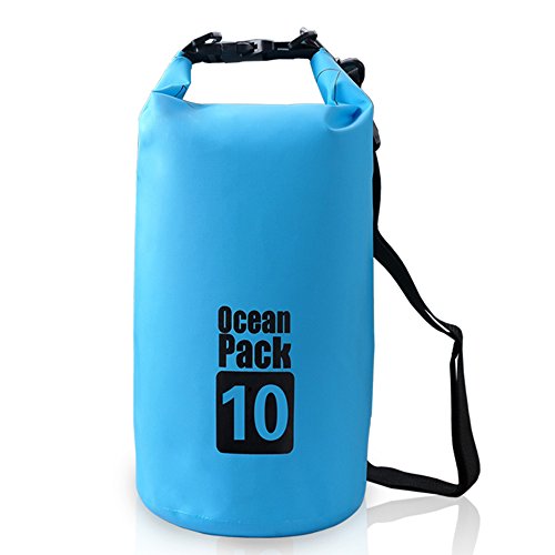 Dry Sack/Waterproof Bag for Boating, Kayaking, Hiking, Snowboarding, Camping, Rafting, Fishing and Backpacking (Blue, 10L) - color: Blue, size: 10L