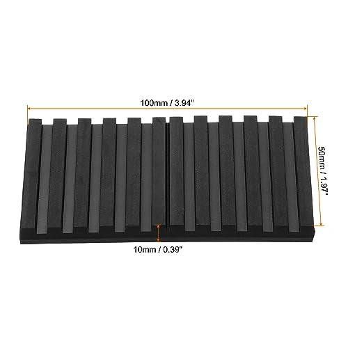 PATIKIL Rubber Anti-Vibration Pads, 4 Pcs Vibration Isolation Mats 4" x 2" x 0.4" for HVAC, Air Conditioner, Air Compressor, Washer Dryer, Black