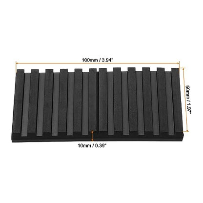 PATIKIL Rubber Anti-Vibration Pads, 4 Pcs Vibration Isolation Mats 4" x 2" x 0.4" for HVAC, Air Conditioner, Air Compressor, Washer Dryer, Black