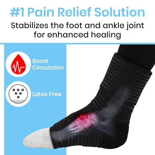 Vive Arctic Flex Ankle Ice Pack Wrap for Swelling - Adjustable Hot & Cold - size: Small