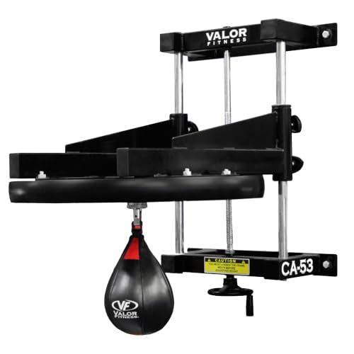 Valor Fitness Boxing Speed Bag Platform with Wheel Crank for Easy Adjustment, Speed Bag Included - color: Adjustable 2" Platform