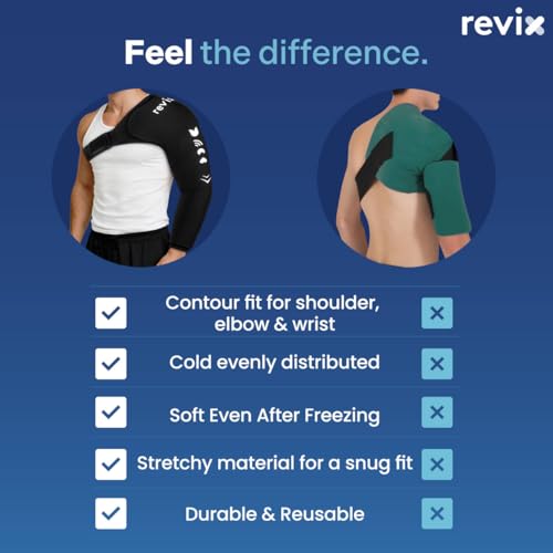 REVIX Ice Wrap for Shoulder & Arm, Reusable Cold Sleeve, M | For Pitchers, Volleyball Players & Athletes, Eases Elbow & Shoulder Pain, Speeds Muscle Recovery for Post-Workout & Daily Use - style: Medium