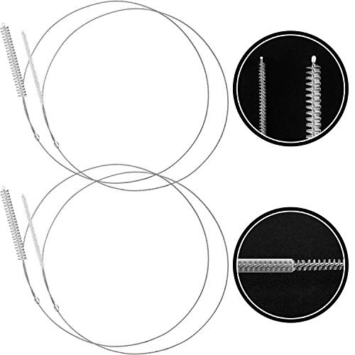 4 Pieces Feeding Tube Brushes, Long Pipe Cleaners Straw Cleaning Brushes, 32 Inches Long with Soft Nylon Bristles Head, Suitable for Cleaning Feeding Tubes - size: 1/6 Inch and 3/8 Inch Diameter