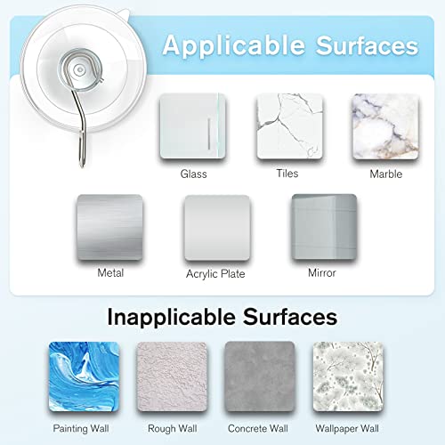 VIS'V Suction Cup Hooks, 1.77 Inch Small Window Suction Cups with Metal Hooks, Removable and Reusable, Clear, 12 Pcs - size: Small