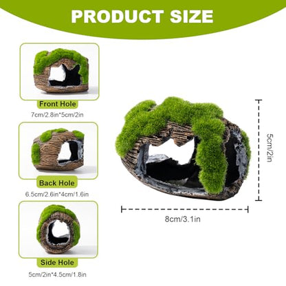 Betta Broken Barrel Decor Fish Tank Accessories, Resin Fish Hide Cave Aquarium Decoration Fish Tank Toys Hole Accessories (Small)