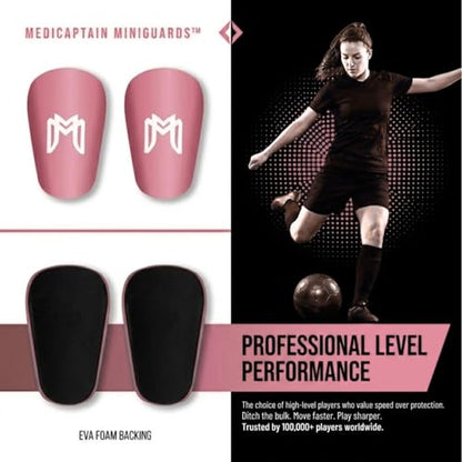 MediCaptain MiniGuards - Mini Shin Guards for Soccer Players - Tiny Shin Pads for Men, Women, Teens - Miniature Shin Guards 3.9 x 2.4 inch - Perfect for High Level Soccer Athletes - color: Pink