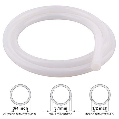 Silicone Tubing – 1/2" ID 3/4" OD Food Grade Flexible Thick for Homebrewing Pump Transfer 3 Meters(10ft) Length - size: 1/2" ID x 3/4" OD, style: 3 Meters
