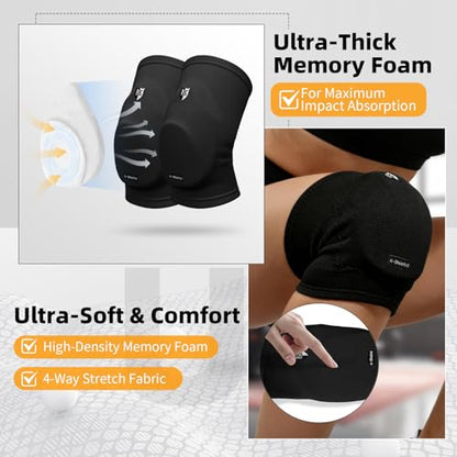K-Shield Knee Pads for Wrestling, Jiu Jitsu, MMA, Muay Thai, Judo - color: Black, size: S/M