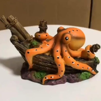 Octopus Aquarium Decoration, Resin Mini Ocean Ornament, Fish Tank Accessory for Home, Office, or Desk Aquarium Display