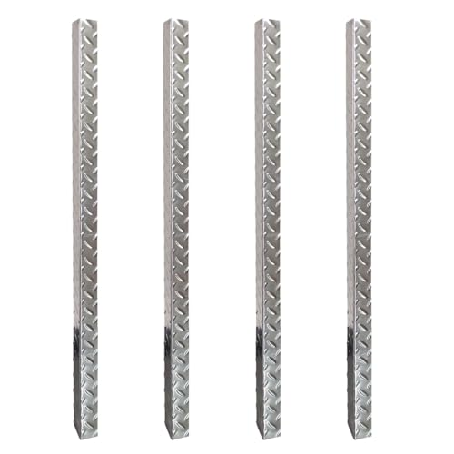 Diamond Plate Angle, Stainless Steel Corner Guard 2 x 2 x 48 inch, Metal Stair Nosing, Wall Trim, Pack of 4(Outside Corner)