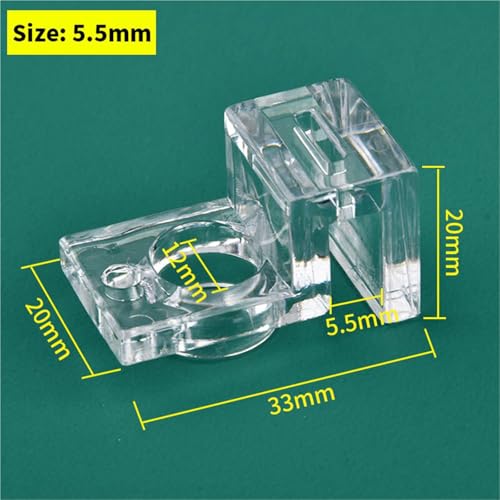 Aquarium lid Clips 16Pcs Fish Tank Acrylic Clip 4.5/5/5.5/6/8/10/12/15mm Aquarium Lid Cover Support Holder Bracket Clamp Stand Aquarium Supplies(5.5mm) - color: 5.5mm