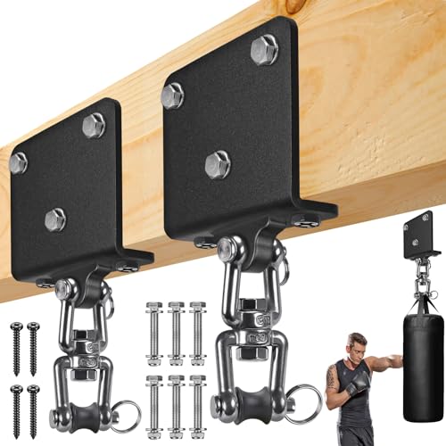 Kipika Heavy Bag Hanger Wall Mount Punching, Heavy Duty Boxing Bag Bracket for Home Gym Indoor Training, Adjustable & Rotatable Punching Bag Bracket for Boxing, Muay Thai - color: ‎H: 360° Swivel beam hanger