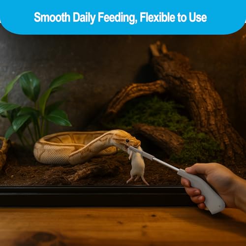Snake Feeding Tongs, 16 Inch Reptile Feeding Tongs, Ball Python Accessories, Extra Long Large Tweezers for Boa, Kingsnake, Hognose Snake, Corn Snake, Terrarium Supplies for Snake