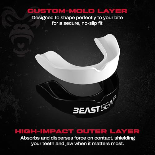 Beast Gear Sports Mouth Guard - Adult and Youth Gum Shield for Boxing, Football, Lacrosse, Basketball, Rugby, MMA - Mouthguard Sports Accessories for Men, Women & Kids