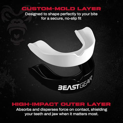 Beast Gear Sports Mouth Guard - Adult and Youth Gum Shield for Boxing, Football, Lacrosse, Basketball, Rugby, MMA - Mouthguard Sports Accessories for Men, Women & Kids