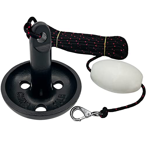 10 lb Marine Black Vinyl Mushroom Anchor Kit with White Float …