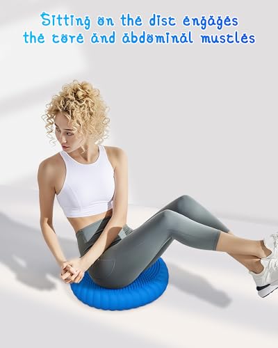 Wobble Cushion with Inflation Pump - Wiggle Seat Balance Disc - color: Blue