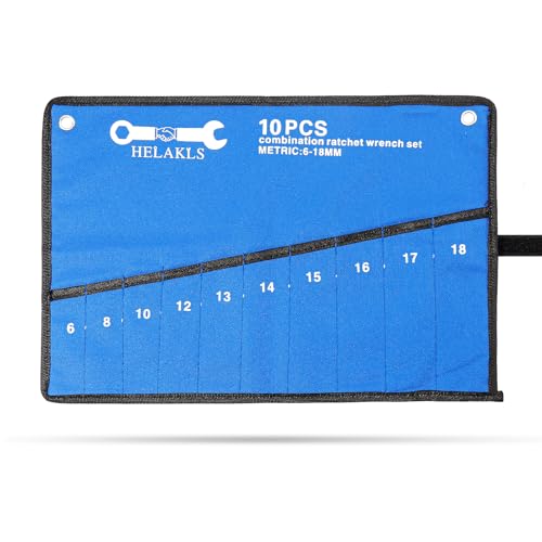 10 Pockets Metric Wrench Tool Roll Up Pouch Utility Heavy Duty Canvas Tool Organizers Bag Blue - style: 10 Pockets Metric
