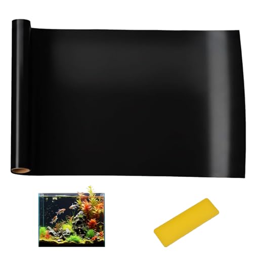 Black Aquarium Background Sticker, electrostatic adsorption Type—no Glue Required, Leaves no Residue, Easy to Install, and Reusable. Fish Tank Poster Decoration (79 x 17.7inches) - size: 79 x 17.7inches