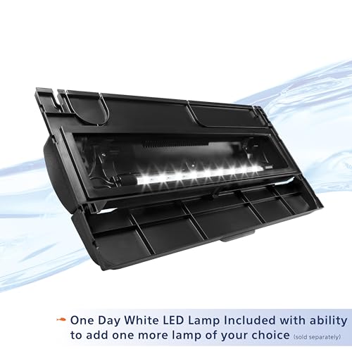Aqueon LED Deluxe Fish Tank Aquarium Full Hood with LED Light, Black, 20 Inch - size: 20"