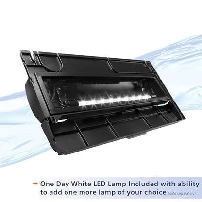 Aqueon LED Deluxe Fish Tank Aquarium Full Hood with LED Light, Black, 20 Inch - size: 20"