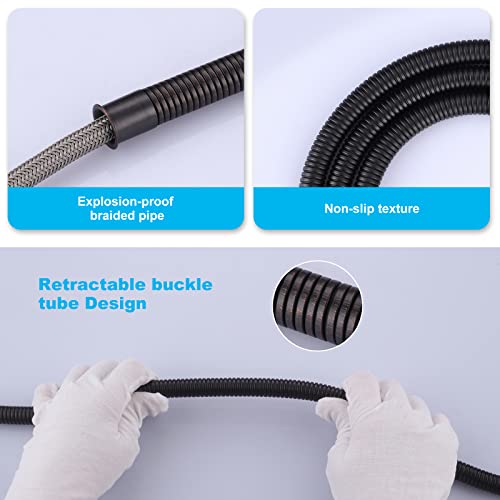63 Inches Shower Hose Oil-Rubbed Bronze Finished, ALEASHA SUS 304 Stainless Steel Extra Long Shower Head Hose Replacement Handheld Shower Head Hose for Pet Bathroom Bathing Cleaning - color: Oil Rubbed Bronze, size: 63inch