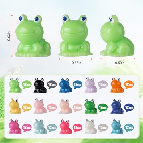 Vawuz 180 Pcs Mini Resin Frog Garden Decor Cute Green Figurines Miniature Home Tiny Frogs Fairy Animals Moss DIY Favors Gift Landscape Aquarium Dollhouse Birthday Party Room Ornament
