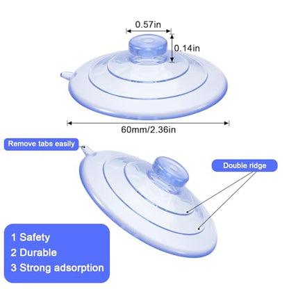 6 Packs Suction Cup for Bird Feeder, Strong Suction Cups Replacement for Window Bird Feeder, 2.5'' Window Suctions Cup for Glass Hummingbird Feeders Accessories
