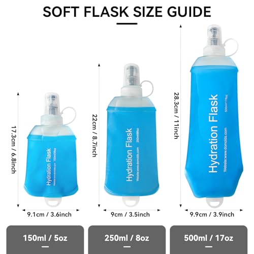 150ml Soft Flask Soft Water Bottle for Running, Hiking, Cycling and Climbing - 2Pcs Blue - color: 150ml, 2 blue