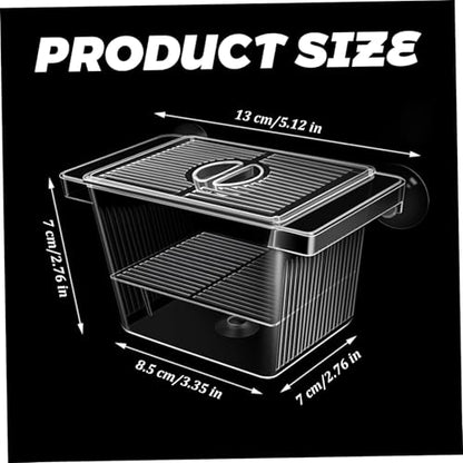 Fish Breeding Box, Transparent Insulation Breeder Box for Fish Tank, 5x3x3 Detachable Plastic Small Tank for Babies, Shrimp, Clown and Guppy