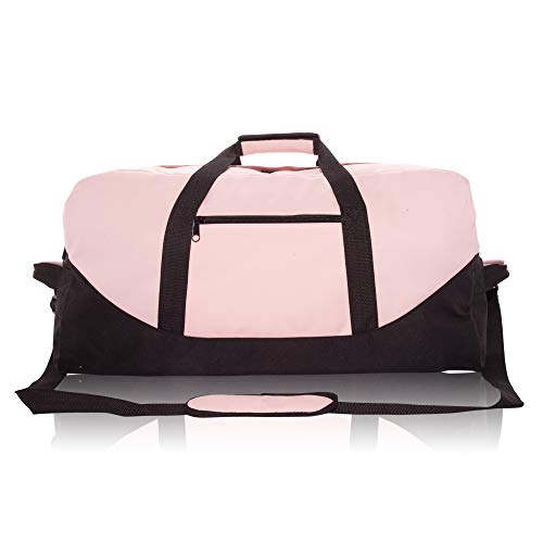 DALIX 25" Big Adventure Large Gym Sports Duffle Bag (Black Grey Navy Blue Red Camo) - color: Pink