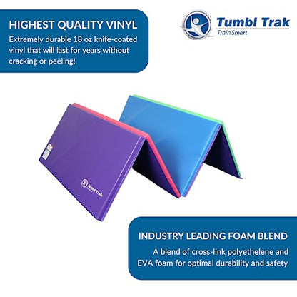 Tumbl Trak Gymnastics Folding Tumbling Panel Mat - color: Bright Pastel, size: 4'x8'x2"