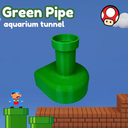 REEFSHAPE Pipe Design Aquarium Viewing Tunnel | Underground Fish & Shrimp Corner Hideout with Pipe Entrance | Made in USA (Green, Single Pipe) - color: Green, Single Pipe