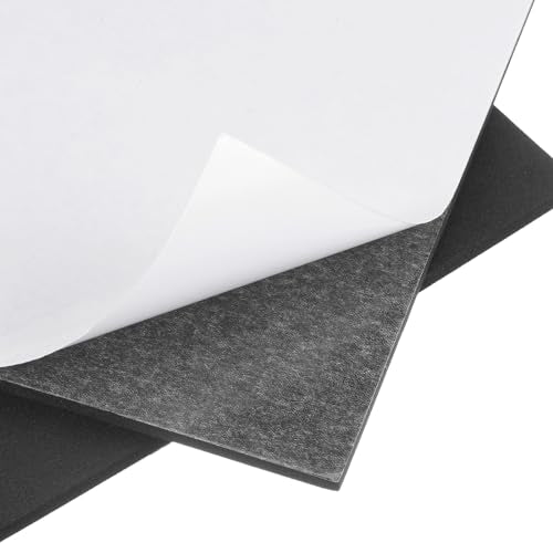 uxcell 4pcs Adhesive Rubber Padding Sheets 1/8" Thick x 8" Long x 12" Wide Neoprene Foam Sheet Self Stick Non-Slip Anti Vibration Pads, Anti-Skid Noise