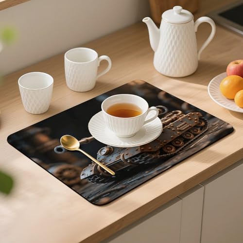 Steam Tank Model Desk Mat Washable Table Protector Waterproof Table Cover Protector Desk Placemats Heat Resistant Non-Slip Desks Cover for Desktop, Coffee Dining Tables 40x30cm - size: 40x30cm