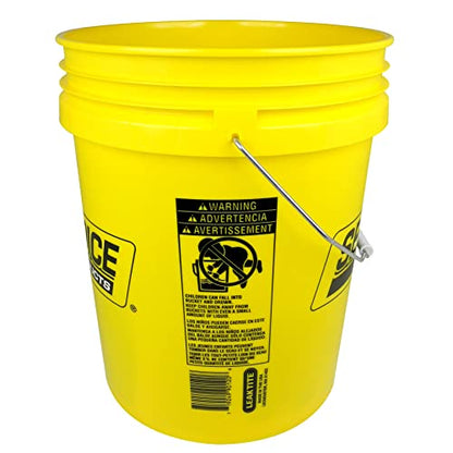 Seachoice 5-Gallon Plastic Bucket w/Metal Handle, Yellow