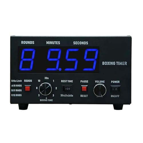 Boxing Interval Timer,Professional Gym Timer with LED Display,Selectable Training Time and Cycle Repetitions,Adjustable Sound Gym Interval Timer Blue - color: Blue