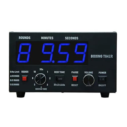 Boxing Interval Timer,Professional Gym Timer with LED Display,Selectable Training Time and Cycle Repetitions,Adjustable Sound Gym Interval Timer Blue - color: Blue