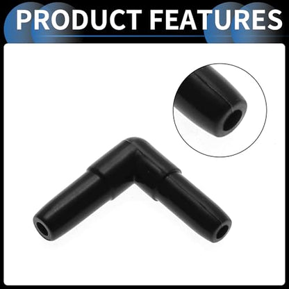 Plastic Hose Barb Fittings, 3/16" L Shaped 2 Way Barb Fitting Plastic Black, 10 Pcs - style: Elbow L