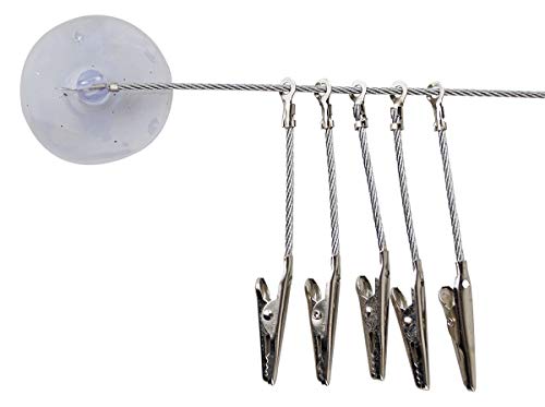 5-Piece Mini 1" (2.5 cm) Clips | Drying, Organizing, Crafting, Cooking | Strong 2½" (6.4 cm) Cables | Dual Suction Cups