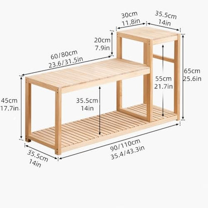 Fish Tank Stand, Wood Aquarium Stand, Plant Stand, Modern Flower Holder, 3 Tier Storage Shelves, Stand Utility Storage Shelf for Living Room, Balcony, Home Office(110cm/43.3in)