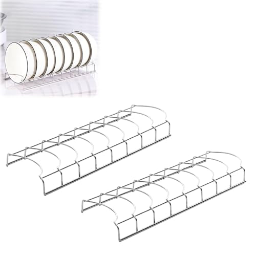 8-Tier Pot Lid Organizer for Cabinet, Stainless Steel Lid Rack Holder, Vertical Pot Lids Organizer for Bakeware Cutting Boards Pans Trays, Kitchen Pantry Cabinet Storage Rack (2PCS-Bowl Rack) - size: 2PCS-Bowl Rack