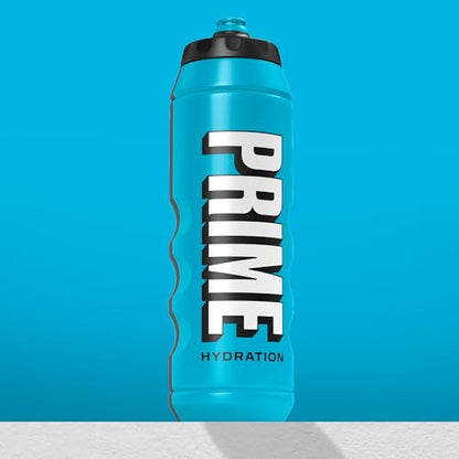 PRIME 32 oz Blue Squeeze Sports Water Bottle, BPA Free, Dishwasher Safe, Easy-Grip Ergonomic Leakproof Design, Fast Hydration for Gym, Cycling, Running - color: Blue