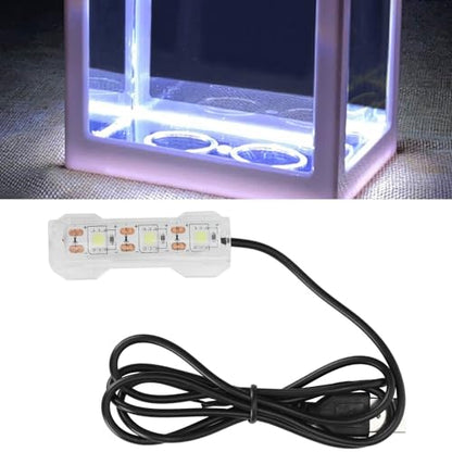 Zerodis Small Underwater Aquarium Light, Lightweight Water Plant LED Light Freshwater Fish Tank Lamp Aquarium Accessories Fit for Office Desktop Decorations USB Charging 6X 2cm
