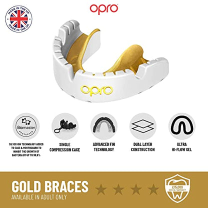 OPRO Gold Level Moldable Mouth Guard for Braces, Premium Fit (Age 10+) - color: Dark Blue/Pearl
