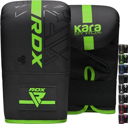 RDX Bag Gloves Boxing Punching Mitts, Maya Hide Leather, Padding, Ventilated Palm, MMA Heavy Punch Training, Muay Thai Kickboxing Focus Pads Double End Speed Ball Workout, Adult Men Women - color: Green