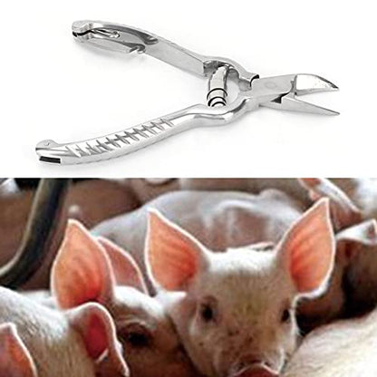 Pig Tooth Nipper Pliers, Stainless Steel Pig Teeth Clippers, 14cm/5.5in Pig Teeth Cutting Tool with Ergonomic Handle, Gourd Shaped Piglet Teeth Pliers for Home and Farm