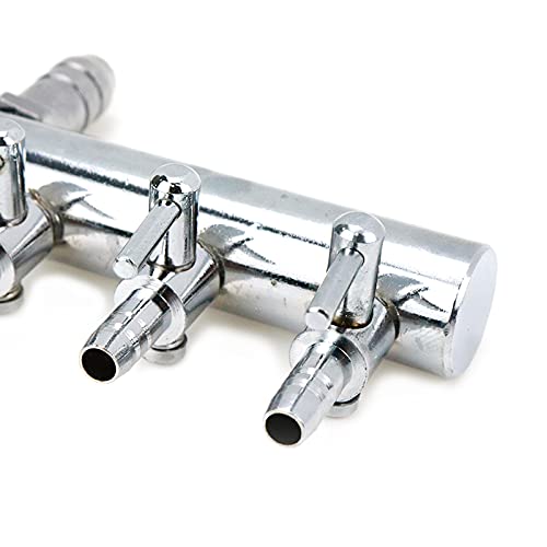 Air Flow Splitter Aquarium Stainless Steel 6 Ways Lever Control Valve