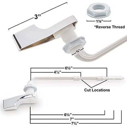 Qualihome Toilet Tank Flush Lever Replacement for American Standard (Chrome, Straight Arm) - style: Chrome, Straight Arm